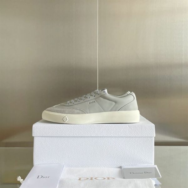 Dior B101 Dior Gray Smooth Calfskin and Nubuck Sneaker - DR059