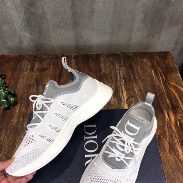 Dior B25 Gray Neoprene and White Technical Mesh Sneaker - DR019