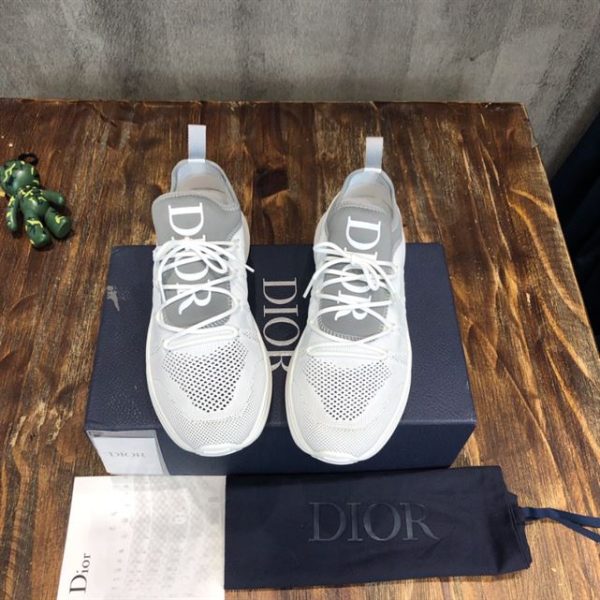 Dior B25 Gray Neoprene and White Technical Mesh Sneaker - DR019