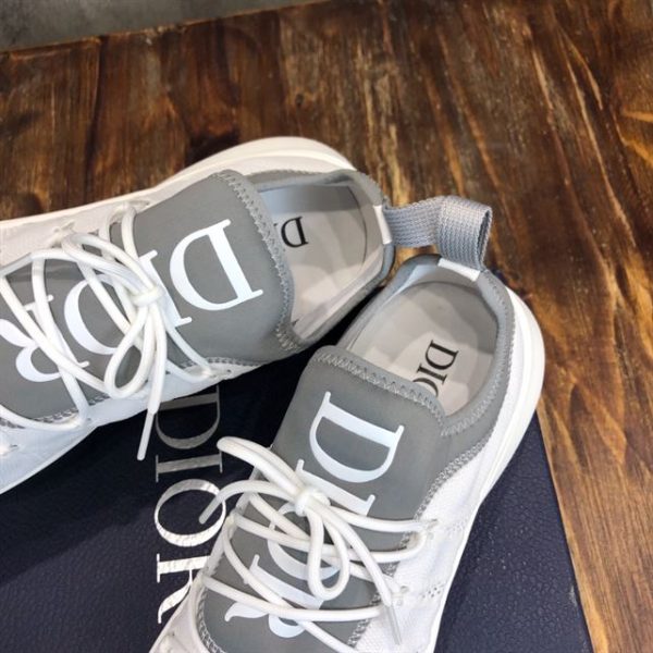 Dior B25 Gray Neoprene and White Technical Mesh Sneaker - DR019