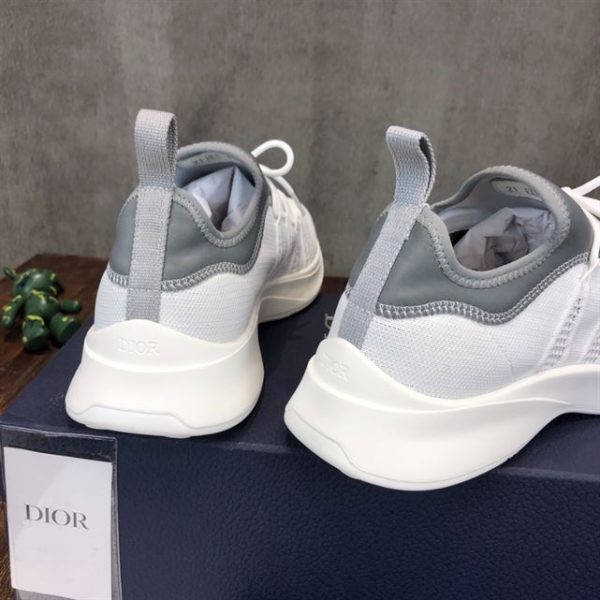 Dior B25 Gray Neoprene and White Technical Mesh Sneaker - DR019