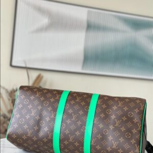 Louis Vuitton Keepall Bandoulière 50 Monogram Macassar Canvas Travel - LK25