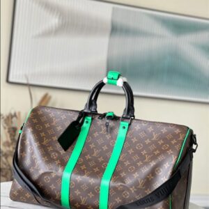 Louis Vuitton Keepall Bandoulière 50 Monogram Macassar Canvas Travel - LK25