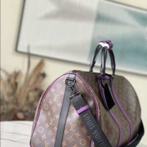 Louis Vuitton Keepall Bandoulière 50 Monogram Macassar Canvas Travel - LK26