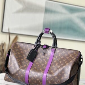 Louis Vuitton Keepall Bandoulière 50 Monogram Macassar Canvas Travel - LK26