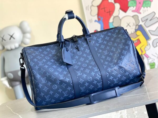 Louis Vuitton Keepall Bandoulière 50 Monogram Shadow Leather Travel - LK18