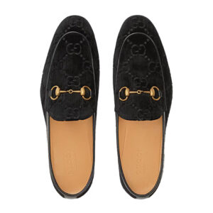 Gucci Jordaan GG Velvet Loafer Black - LI003 - 3