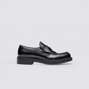 Prada Chocolate Brushed Leather Loafers - PLD005