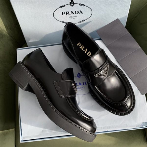 Prada Chocolate Brushed Leather Loafers - PLD005