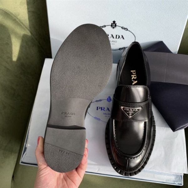 Prada Chocolate Brushed Leather Loafers - PLD005