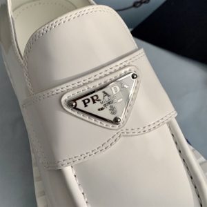 Prada Chocolate Brushed Leather Loafers - PLD006