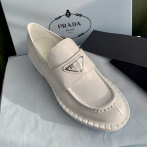 Prada Chocolate Brushed Leather Loafers - PLD006