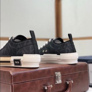 Dior B23 Black CD Diamond Canvas Sneaker - DR062