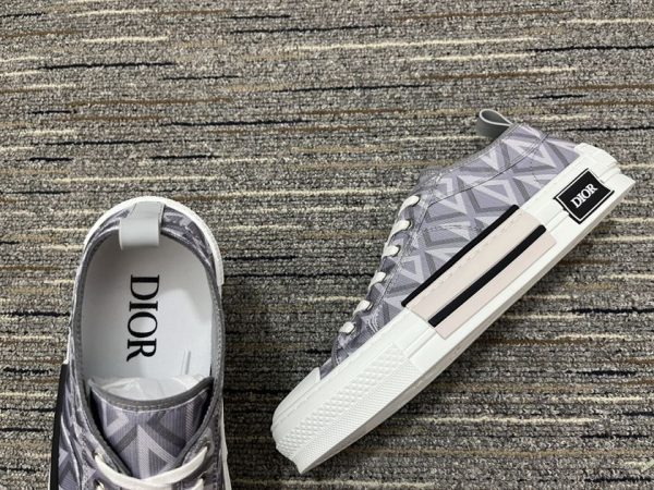 Dior B23 Gray CD Diamond Canvas Sneaker - DR063