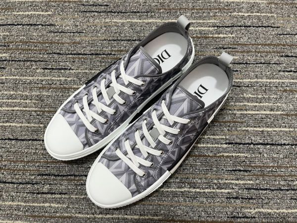 Dior B23 Gray CD Diamond Canvas Sneaker - DR063