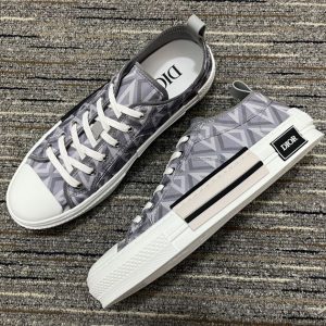 Dior B23 Gray CD Diamond Canvas Sneaker - DR063