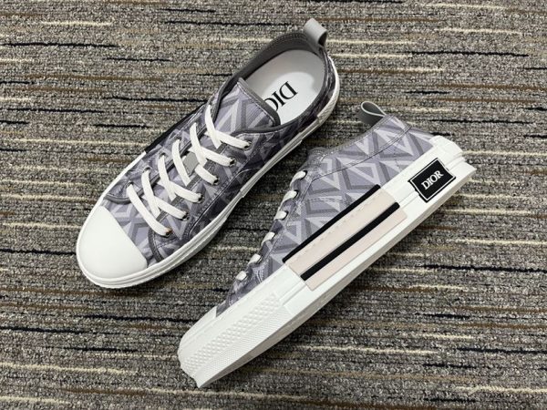 Dior B23 Gray CD Diamond Canvas Sneaker - DR063