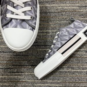 Dior B23 Gray CD Diamond Canvas Sneaker - DR063