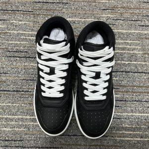 Dior Black Smooth Calfskin and CD Diamond Canvas Sneaker - DR064