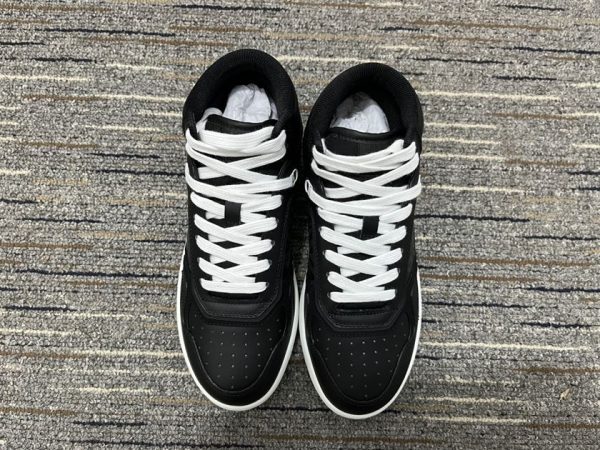 Dior Black Smooth Calfskin and CD Diamond Canvas Sneaker - DR064