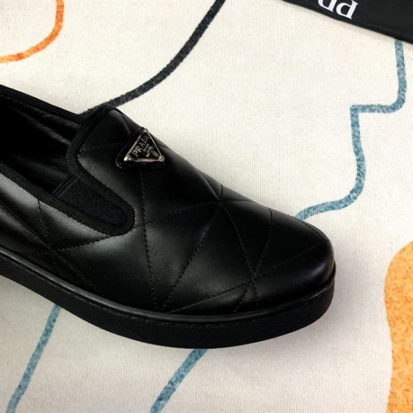 Prada Quilted Logo Plaque Loafers - PLD014