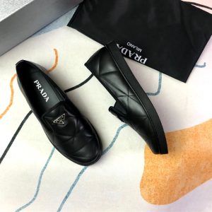 Prada Quilted Logo Plaque Loafers - PLD014