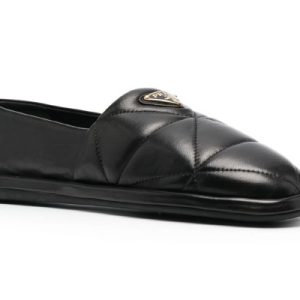 Prada Quilted Logo Plaque Loafers - PLD014