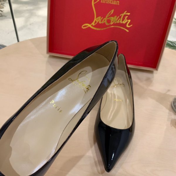 LOUBOUTIN LEATHER FLATS BLACK 4