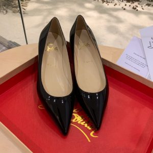 LOUBOUTIN LEATHER FLATS BLACK 5