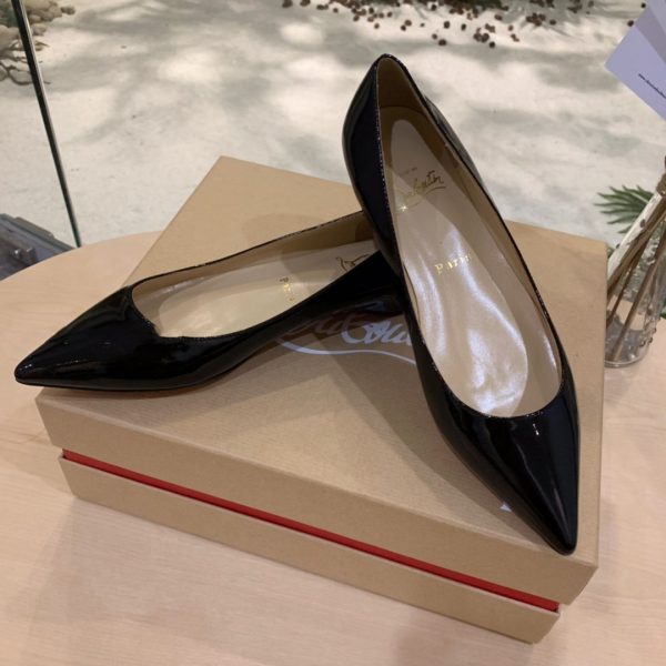 LOUBOUTIN LEATHER FLATS BLACK 2