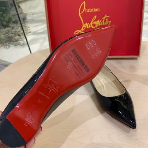 LOUBOUTIN LEATHER FLATS BLACK 3