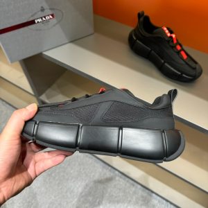 Prada Cloudbust Thunder Black Red Sneakers Reps 1