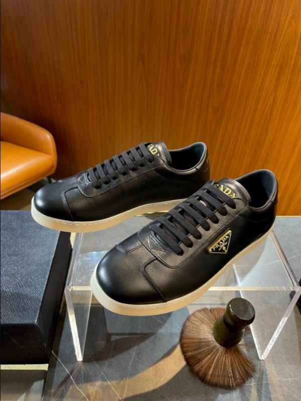 Prada Logo Brushed Black Sneakers Reps 2