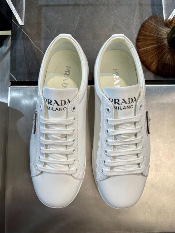 Prada Logo Brushed White Sneakers Reps 2