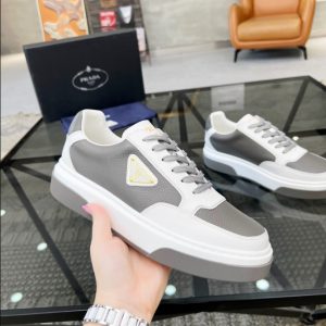 Prada Triangle-logo Beige White Sneakers Reps 3