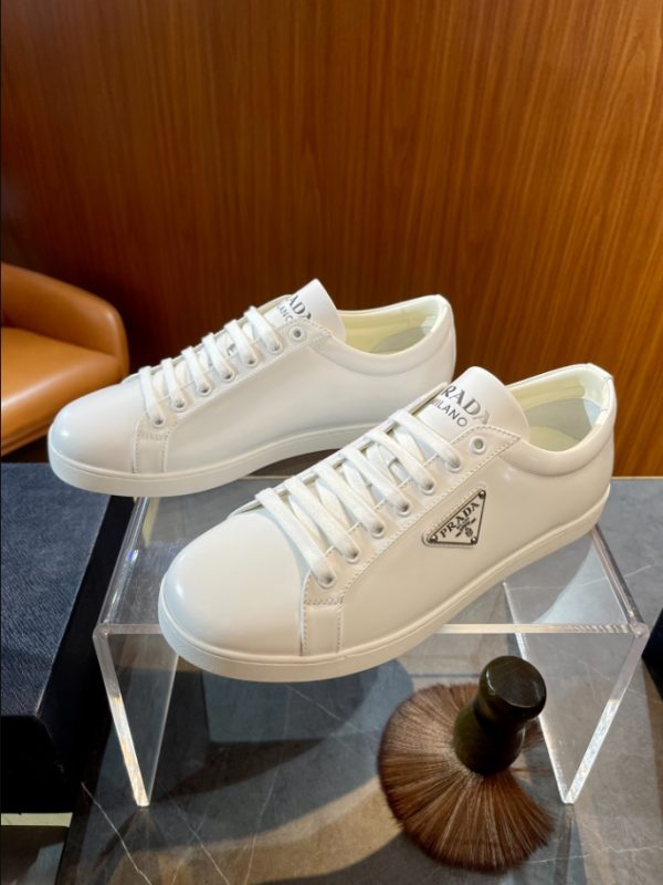 Prada Logo Brushed White Sneakers Reps 1