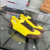 Prada Lemon Yellow Brown Sneakers Reps