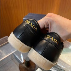 Prada Logo Brushed Black Sneakers Reps 3