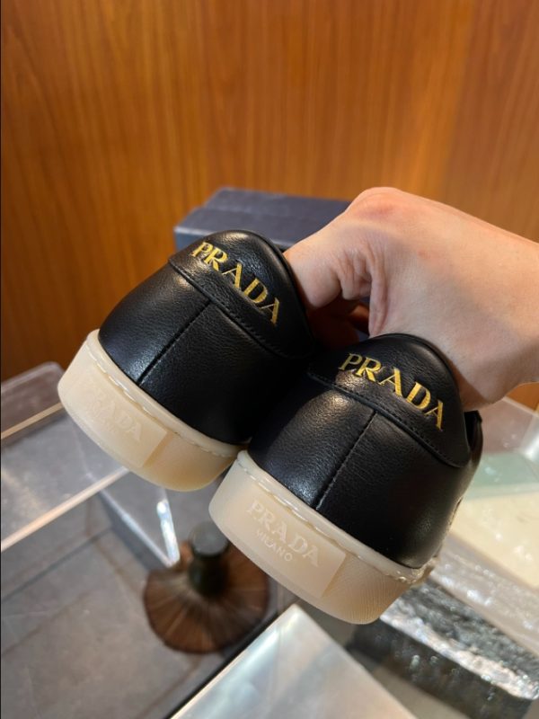 Prada Logo Brushed Black Sneakers Reps 3