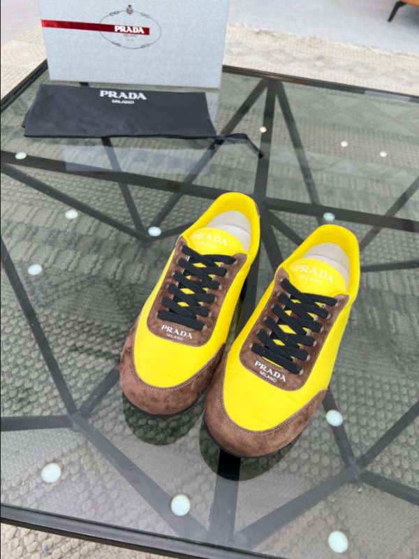 Prada Lemon Yellow Brown Sneakers Reps 1