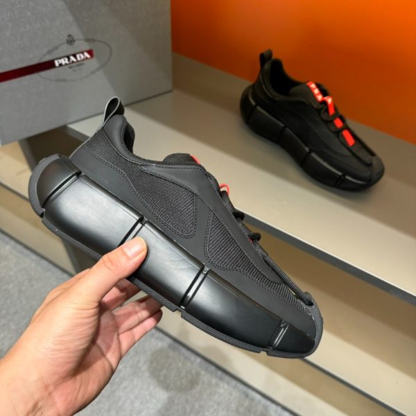 Prada Cloudbust Thunder Black Red Sneakers Reps 2