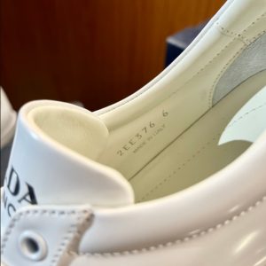 Prada Logo Brushed White Sneakers Reps 3