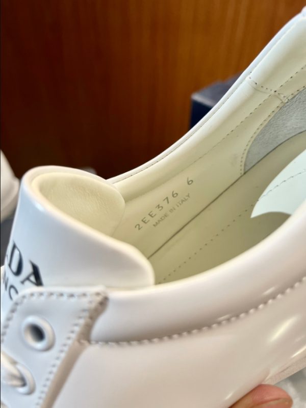 Prada Logo Brushed White Sneakers Reps 3