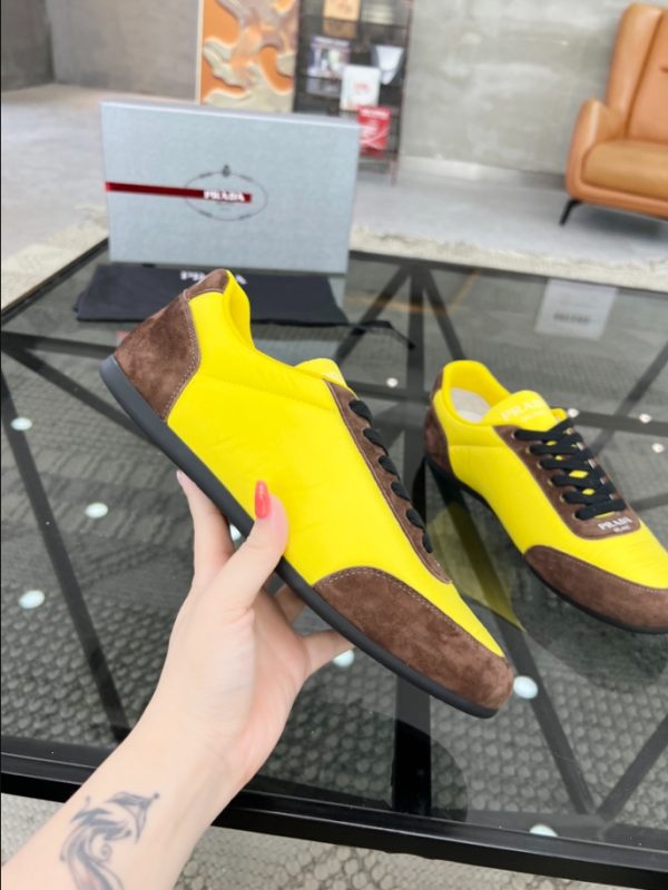 Prada Lemon Yellow Brown Sneakers Reps 2