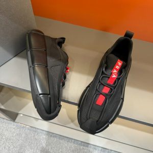 Prada Cloudbust Thunder Black Red Sneakers Reps 3