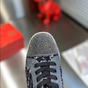 Christian Louboutin Louis Black Blue Mid Sneaker Reps 4