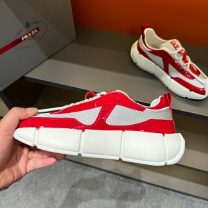 Prada Cloudbust Thunder Red Silver Sneakers Reps 4