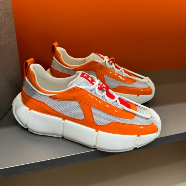 Prada Cloudbust Thunder Orange Silver Sneakers Reps