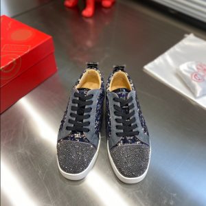 Christian Louboutin Louis Black Blue Mid Sneaker Reps 1