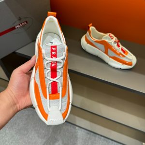 Prada Cloudbust Thunder Orange Silver Sneakers Reps 2